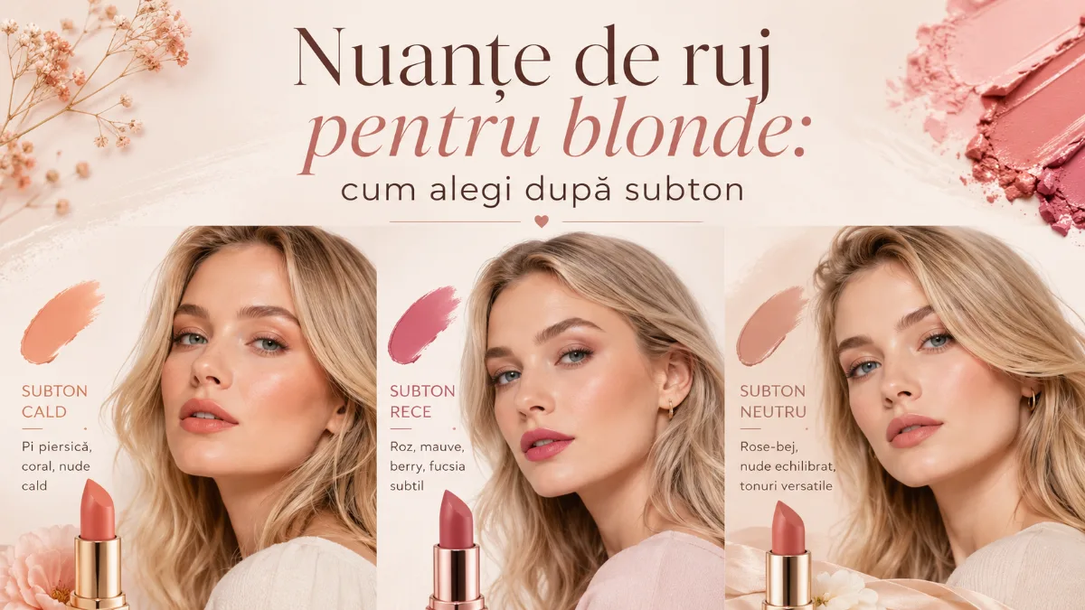 Nuanțe de ruj pentru blonde: cum alegi după subton