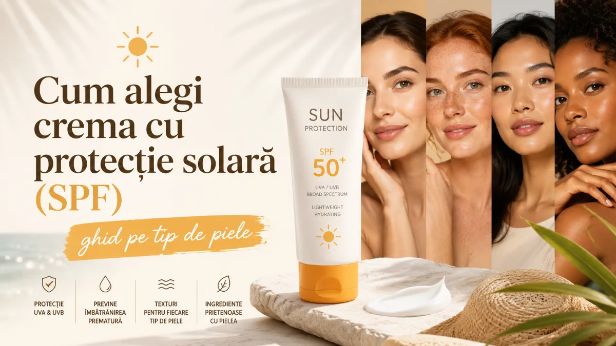 Cum alegi crema cu protecție solară (SPF): ghid pe tip de piele